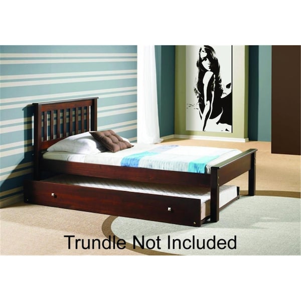 Fixturesfirst PD-500TCP Twin Size Contempo Bed & Slat-Kits Mattress Ready - Dark Cappuccino FI3297939 - main